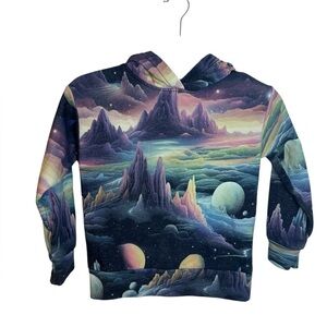 Lindex Girl’s Organic Cotton Fantasy Outer Space Hoodie
